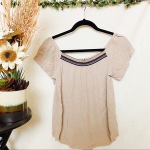 Simple boho tan blouse